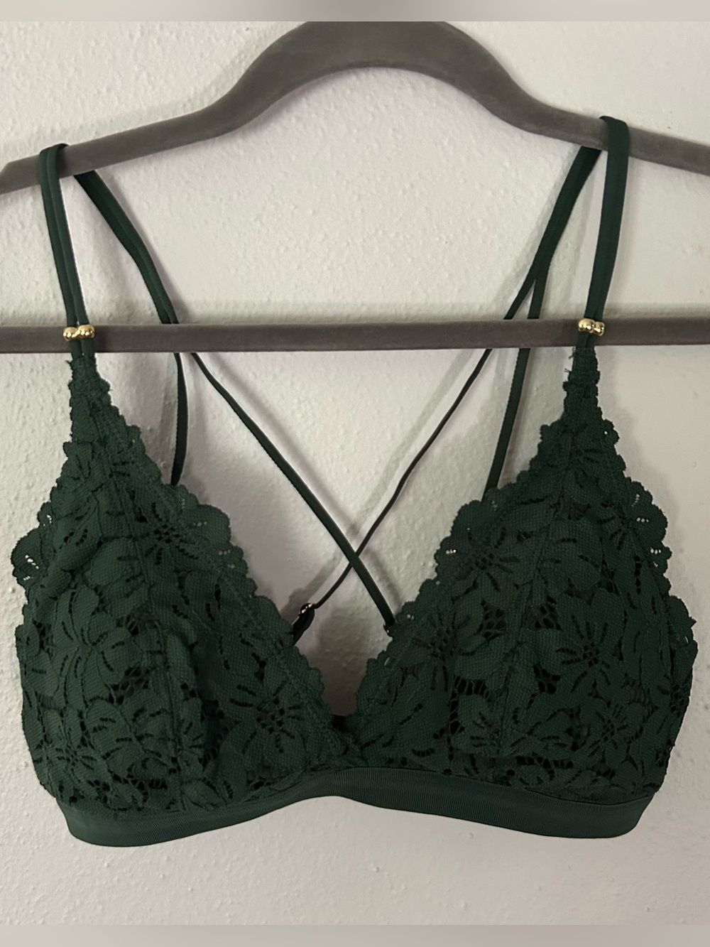 NWOT Aerie Dark Green Lace Bralette